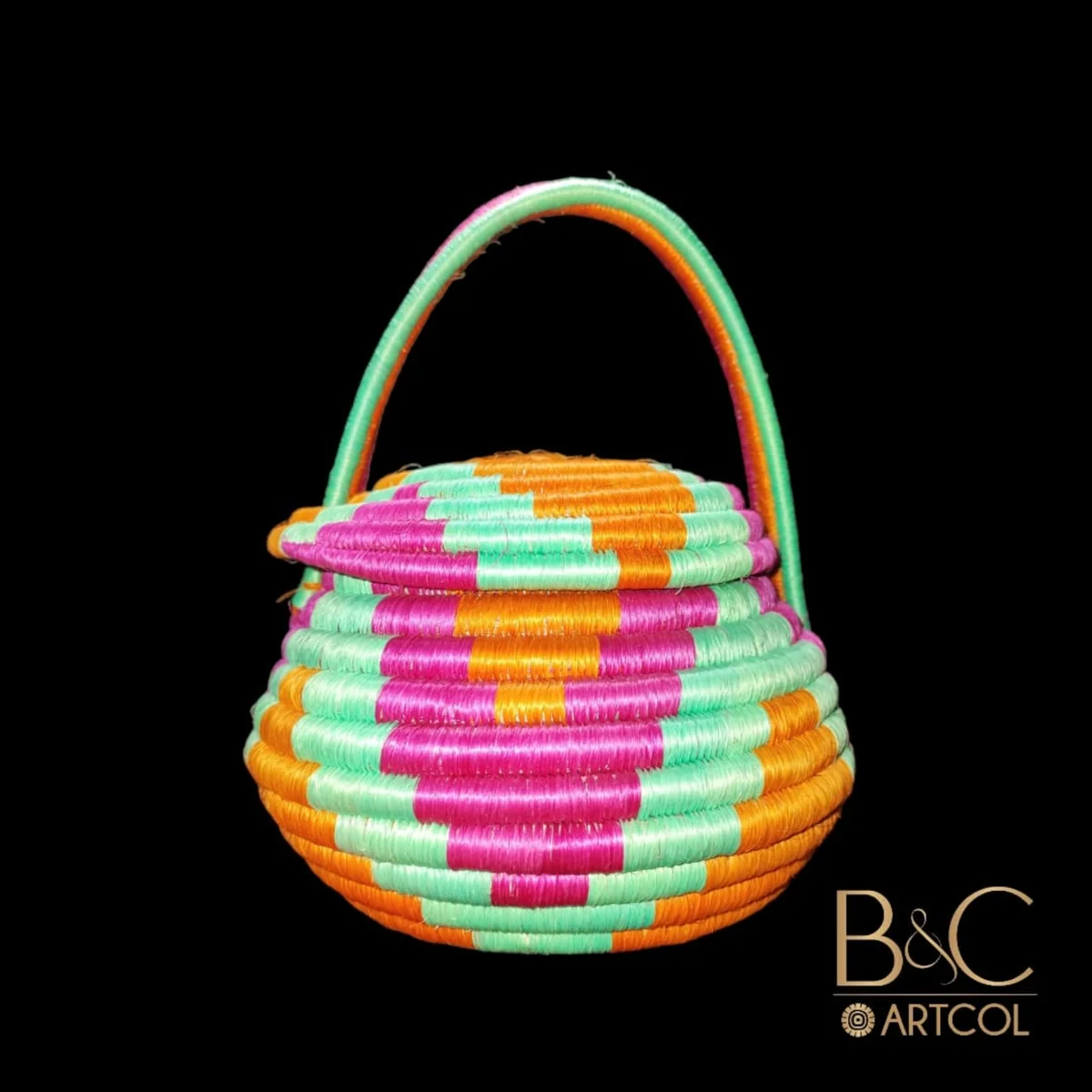 Colorful Colombian woven basket